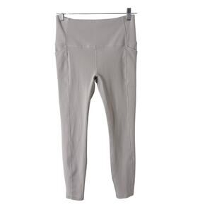 RBX Women's Athletic Leggings Cream Ribbed Knit w/ Pockets Size M Yoga Sport